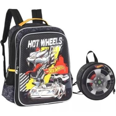Imagem de Mochila Escolar Meninos Hot Wheels City Costas G Lancheira