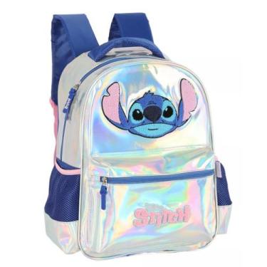 Imagem de Mochila Costas Stitch Prata Holografica Original Lançamento - Disney
