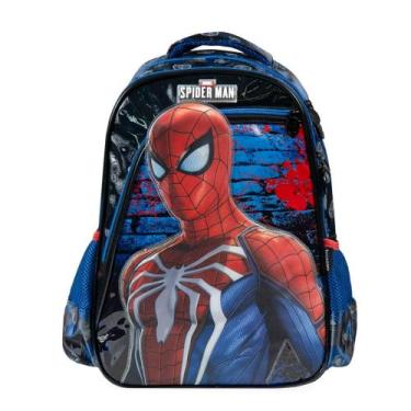 Imagem de Mochila Escolar Homem Aranha Azul Escuro - Bagaggio, U, Azul escuro