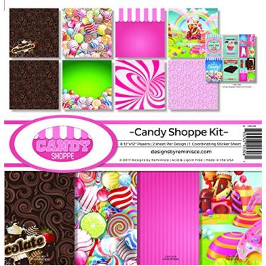 Imagem de Reminisce Kit de coleção de scrapbook Candy Shoppe, rosa