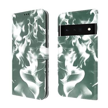 Imagem de Capa carteira para Google Pixel 6/6 Pro com TPU à prova de choque, capa de telefone de couro luxuosa com compartimentos para cartão Kickstand capa flip magnética, verde 2,6 6,3 polegadas