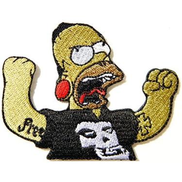 Imagem de Simpson Misfits Skull Rock Comics Cartoon Logo Punk Rock Heavy Metal Music Band Jacket shirt hat blanket backpack T shirt Patch Embroidered Appliques Symbol Badge Cloth Sign Costume Gift