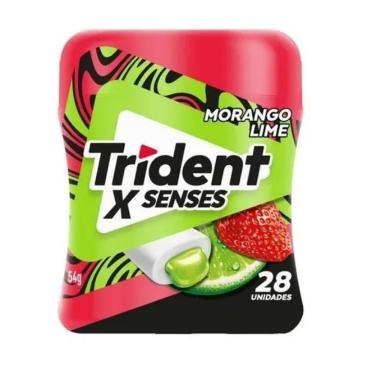 Imagem de Chiclete Trident Morango Lime X Senses Pote 54g C/28 unids