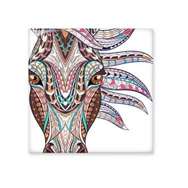 Imagem de Estilo mosaico, design de cavalo colorido, azulejo de cerâmica brilhante, decalque de tijolo esmaltado