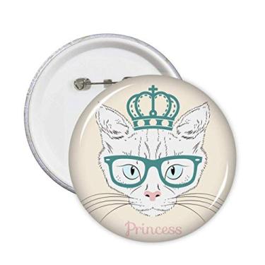 Imagem de Coroa de óculos de sol branco gato princesa broche emblema emblema acessório decoração 5 peças
