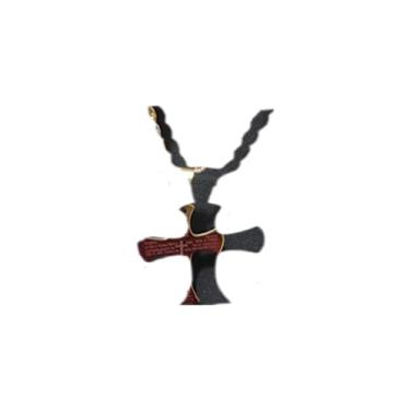 Imagem de Pingente Crucifixo Oração Pai Nosso com Corrente Mista Aço Inox