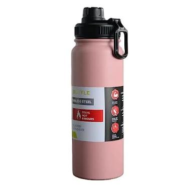 Imagem de Garrafa de Água Térmica Inox Esportiva Academia Isolada a Vácuo Aço Inox 800ml (Rosa Claro)