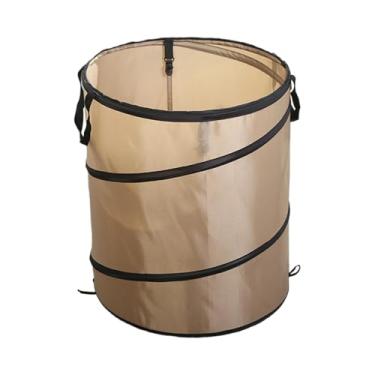 Imagem de menolana Lixeira de acampamento dobrada, lixeira retrátil, lata de lixo para reciclagem, para casa, quintal, jardim, folhas ao ar livre, Café leve S