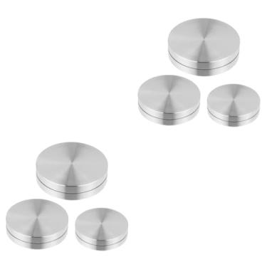 Imagem de Cabilock 6 Peças Eixo da plataforma giratória adaptador de tampos de vidro para mesa de vidro disco de tampos de mesa de vidro toca discos mesa redonda discos de alumínio prata