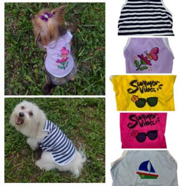 Imagem de Roupinha Pet Tipo Camiseta, Regata Verão, Cachorros E Gatos - Boutique