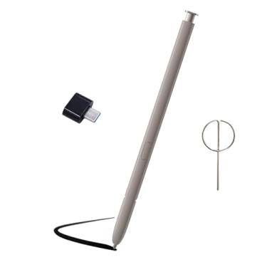 Imagem de Generic Caneta de substituição para Galaxy S24 Ultra S para Samsung Galaxy S24 Ultra S Pen sem Bluetooth para Samsung Galaxy S24 Ultra 5G Stylus Pen com pino de ejeção (cinza claro) conversor tipo C