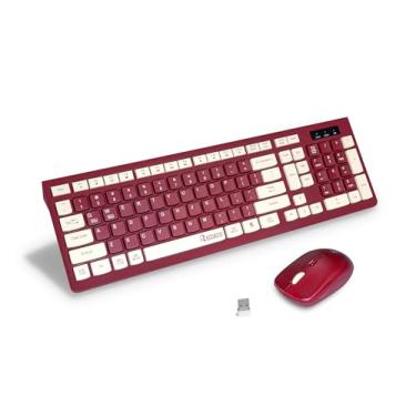 Imagem de Combo de teclado e mouse sem fio, teclado e mouse Reccazr 2,4 G sem fio, mouse ajustável de 3 DPI, teclado de sistema duplo para computador/laptop/Windows/Mac (vermelho)