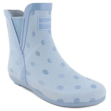 Imagem de LONDON FOG Bota de chuva feminina Piccadilly, Ponto azul celeste brilhante, 41