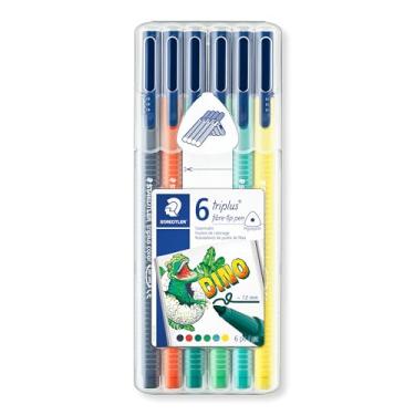 Imagem de STAEDTLER Caneta Color, Triplus Color, Dino, Estojo 6 Cores, 323SB6CS10, Multicolorido, Box of 6