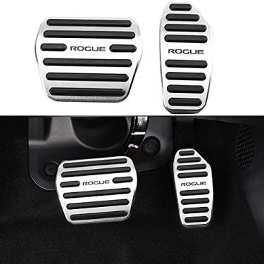 Imagem de XITER 2 peças/conjunto sem perfuração, liga de alumínio, acelerador de gás, capas de pedal de freio antiderrapante para Nissan 2014-2023 Rogue, acessórios esportivos Rogue 2017-2022 (prata)