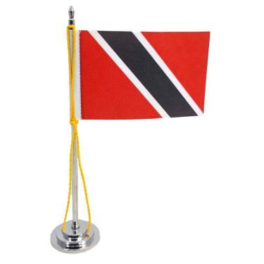 Imagem de Mini Bandeira De Mesa Da Trinidad Tobago 15 Cm Poliéster
