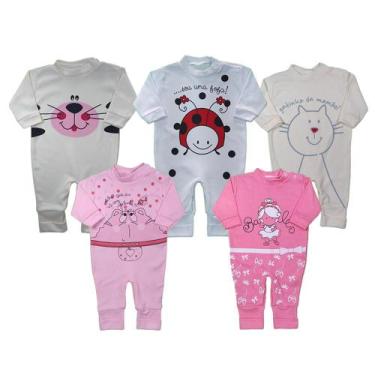 Imagem de Kit 5 Macacão Bebê Suedine Taylor Estampado Menino e Menina - Koala Ba