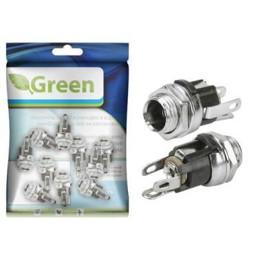 Imagem de 10x Peças - Jack Tipo P4 Fêmea Painel/chassis 2,1 x 5,5mm - GREEN