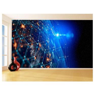 Imagem de Papel De Parede 3D Tecnologia Wifi 5G Net Redes 3,5M Tec28 - Você Deco