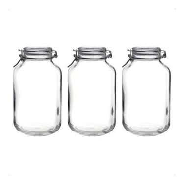 Imagem de Kit 3 Potes De Vidro Tampa Hermética 5L Pepino Conserva - Bormioli Roc