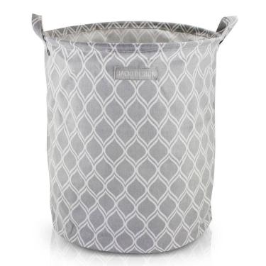 Imagem de Cesto Para Roupa Suja- Brinquedos Tecido (g) - Linha Loft Cinza Claro