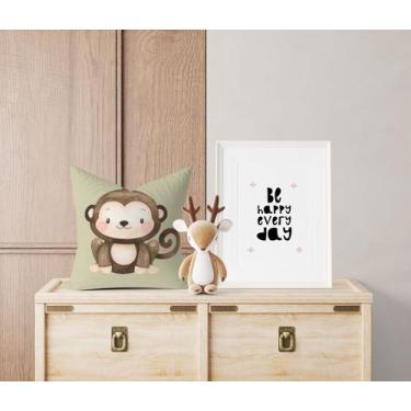 Imagem de Almofada com enchimento Infantil Macaco Verde Claro - Core Decore