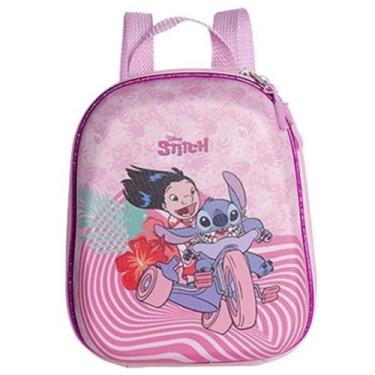 Imagem de Mochila Infantil STITCH Rosa Pequena - Maxtoy