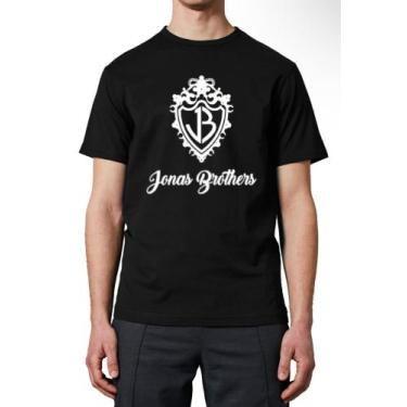 Imagem de Camiseta Masculina Jonas Brothers Novidade Banda - SEMPRENALUTA, Preto