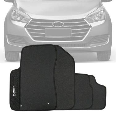 Imagem de Jogo de Tapete Borracha Pvc Hyundai Hb20 2018 19 Preto Bordado Carpete
