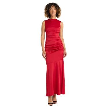 Imagem de Maggy London Vestido feminino sereia com saia franzida, Vermelho Savvy, 42