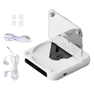 Imagem de Leitor de CD de mesa Bluetooth 5.3 com fone de ouvido, alto-falantes de som HiFi, leitor de CD, rádio MP3