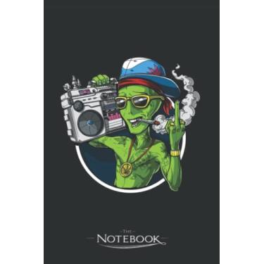 Imagem de Notebook: Alien Stoner Middle Finger: Journal Diary A Gratitude Notebook For all Genders | 120 pages, 6 x 9 in Notes