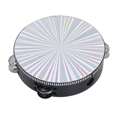 Imagem de Pandeiro Radiante, Fileira Dupla, Tambor Portátil, Sino, Instrumento de Percussão Manual, Instrumento Musical, Pandeiro Reflexivo para Crianças e Adultos (8 polegadas)