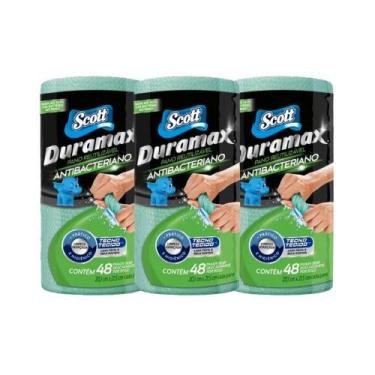 Imagem de Kit 3 Pano Rolo Antibacteriano 48Un Absorção Instantânea - Scott Duram