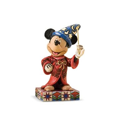 Imagem de Enesco Disney Traditions por Jim Shore Sorcerer Mickey Mouse segurando varinha - Estatuetas decorativas mágicas de fantasia mágica de resina pintada à mão para decoração de casa, escultura,