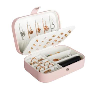 Imagem de Caixa de Joias de Viagem Hatori em Couro PU Rosa - Para Mulheres