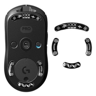 Imagem de yiodelu Patins de mouse de vidro para Logitech G PRO 2 Lightspeed Wireless/G PRO Wireless Gaming Mouse Pads Smooth Durable Game Mouse Accessories (padrão de corrente)