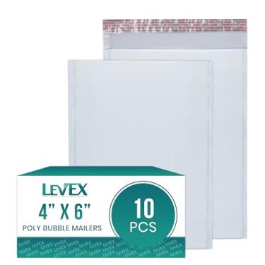 Imagem de Levex - #0000 10,16 cm x 15,2 cm [pacote com 10] envelopes de poliéster com bolhas, env...