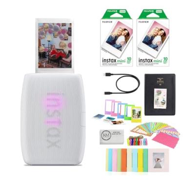 Imagem de Fujifilm Impressora para smartphone INSTAX Mini Link 3 | Argila branca com película instantânea INSTAX Mini | 20 exposições + mini álbum Instax , bordas, adesivos e clipes + pano de limpeza de