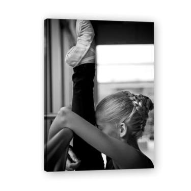 Imagem de Quadro de parede normal para decoração de quarto de meninas dançarina de balé para quarto preto e branco com decorações de casa arte para paredes de casa arte de parede para quarto arte em tela 85 x
