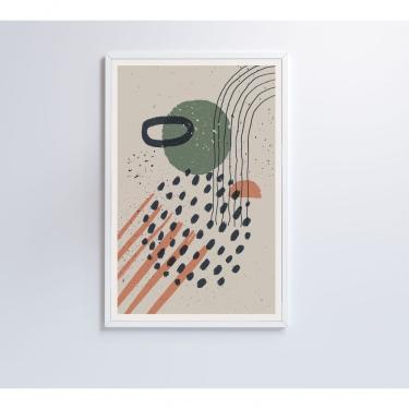 Imagem de Quadro Abstrato Circulo, Linhas E Pontos 90x60 Cm Vidro Impresso