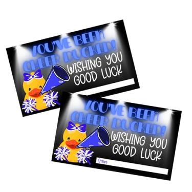 Imagem de Lashicorn You’ve Been Cheer Ducked Cards Tags Wishing You Luck | 50 pk 2 x 3.5” Squad Game Blue for Competition Put on Cars Pins Gift Team Activity