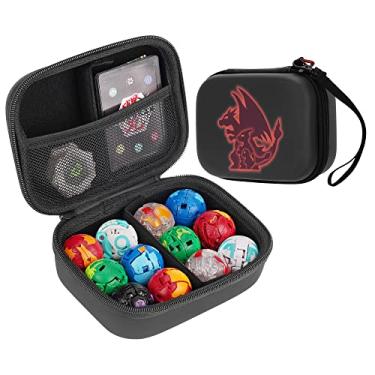 Imagem de Estojo organizador de brinquedos compatível com Bakugan Battle Planet, BakuCores, Armored Alliance, Geogan Rising, organizador de brinquedos (12, vermelho)