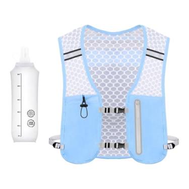 Imagem de simhoa Colete de corrida, mochila com garrafa de água macia, 2 L, colete de hidratação para mulheres e homens, para acampamentos ao ar livre, caminhadas e, Azul