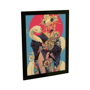 Imagem de Quadro Decorativo Anime Samurai Mulher Cobra Ilustração