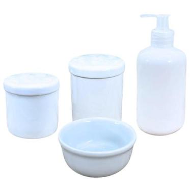 Imagem de Kit higiene bebê Lavabo 4 pçs Off White - Tudo Porcelana - Antilope De