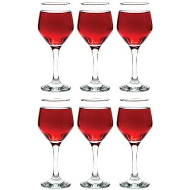Imagem de Vikko Taças de vinho de vidro de 320 ml, taças de vinho com haste para vinho tinto e branco, taças de vinho grossas e duráveis, taças de vinho pequenas com haste, taças de vinho tinto conjunto de 6