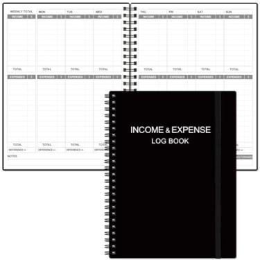 Imagem de Heveboik Income & Expense Log Book - A4 Income and Expense Ledger Book for Small Business, Accounting Bookkeeping Tracking Ledger Log Book for Woman and Man, 8" x 10.5", Black