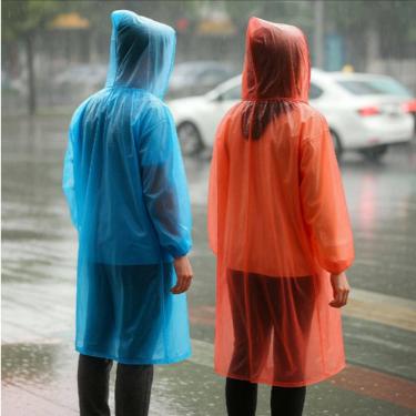Imagem de Capa de Chuva Adulto com Capuz Impermeável  Reutilizável