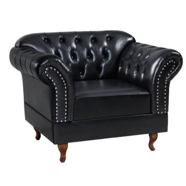 Imagem de Poltrona Chesterfield Malbec Via Encanto Courano Preto
